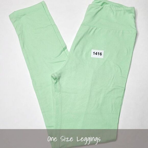 LuLaRoe OS Solid Leggings Light Green NEW - Picture 1 of 1